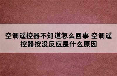 空调遥控器不知道怎么回事 空调遥控器按没反应是什么原因